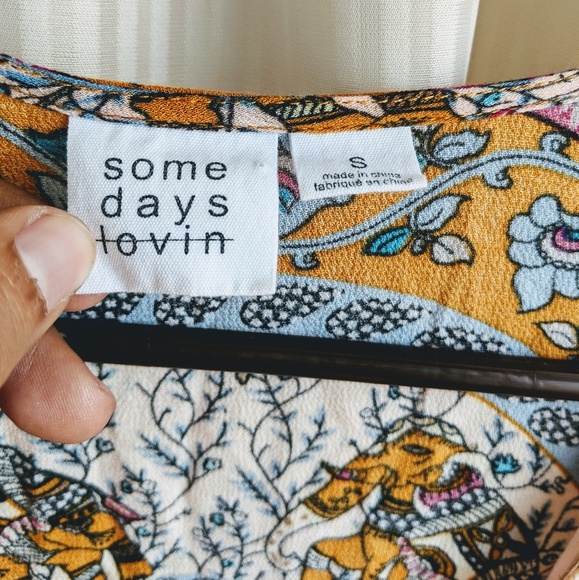 BOHO Some Days Lovin Elephant Print Romper UO - Picture 2 of 5